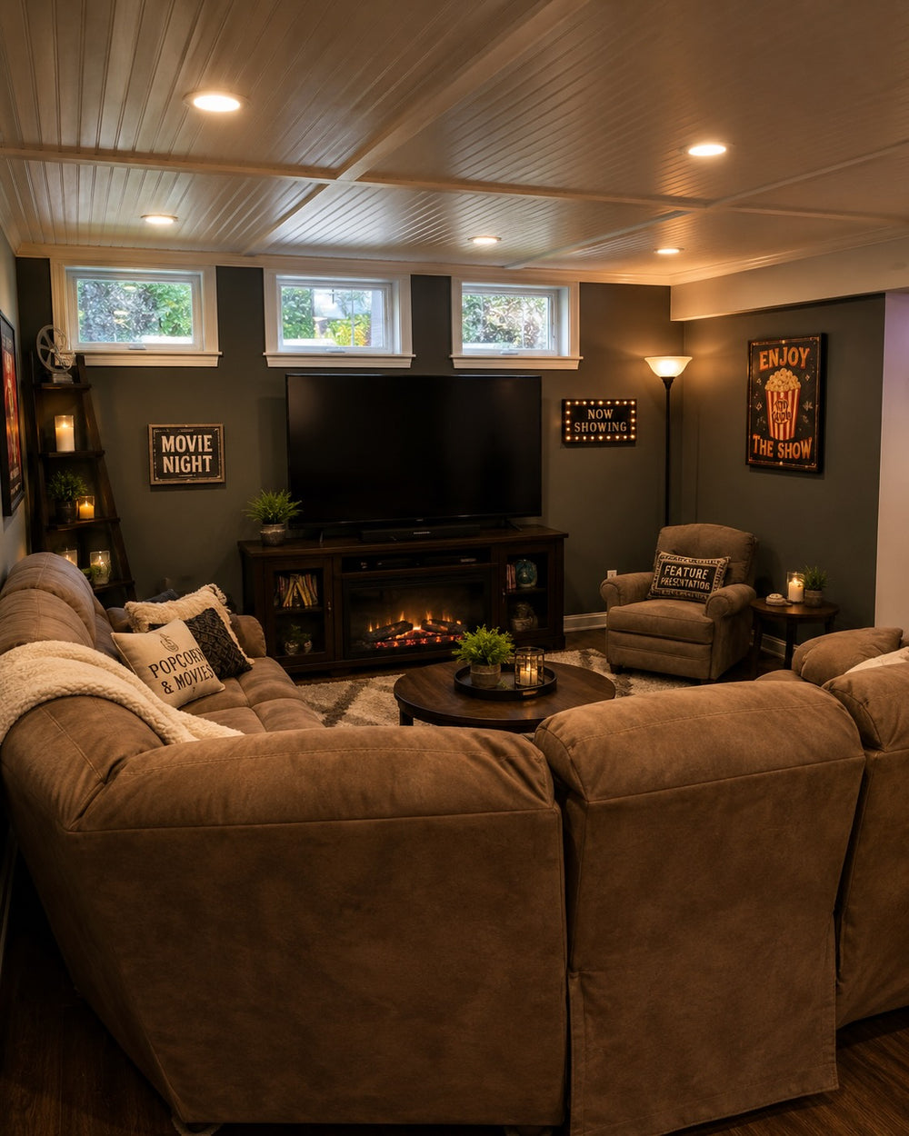 Finished basement living space