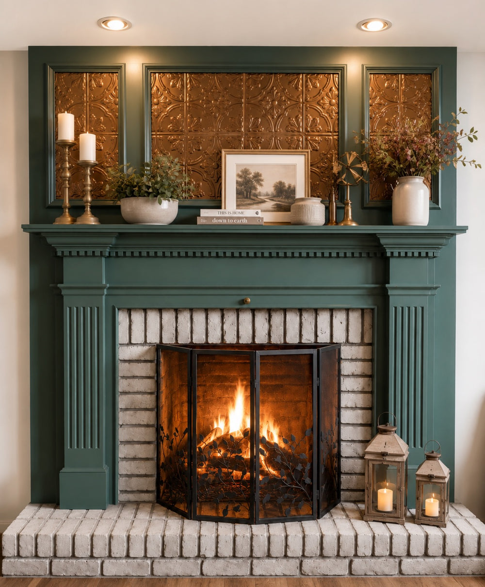 Fireplace and mantel